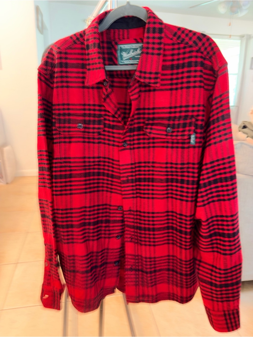 Woolrich Red and Black Plaid Button-Down Shirt